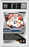 Josh Allen from the 2024 Panini Prizm set featuring a Red Shimmer parallel graded by Arena Club and given an overall grade of 9.5.