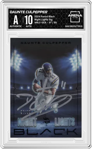 Daunte Culpepper from the 2024 Panini Black set graded by Arena Club.