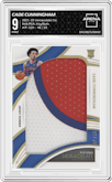 Cade Cunningham from the 2021-22 Panini Immaculate Collection set featuring a Jersey Number parallel graded by Arena Club and given an overall grade of 9.