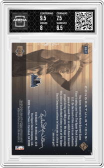 Kevin Garnett from the 2002-03 Upper Deck Hardcourt set graded by Arena Club and given an overall grade of 7.