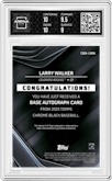 Larry Walker  from the 2023 Topps Chrome Black set featuring a Gold Refractor parallel graded by Arena Club and given an overall grade of 9.5.