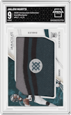 Jalen Hurts from the 2020 Panini Immaculate Collection set graded by Arena Club and given an overall grade of 9.