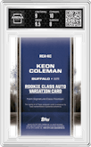 Keon Coleman from the 2024 Topps Signature Class set graded by Arena Club and given an overall grade of 8.5.