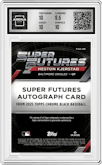 Heston Kjerstad from the 2025 Topps Chrome Black set featuring a Gold Refractor parallel graded by Arena Club and given an overall grade of 10.