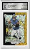 Kobie Turner from the 2024 Panini Prizm Deca set featuring a Shimmer Black Gold Prizms FOTL parallel graded by Arena Club and given an overall grade of 10.