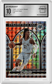 Ja Morant from the 2021-22 Panini Mosaic  set graded by Arena Club and given an overall grade of 10.