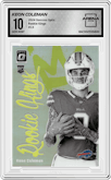 Keon Coleman from the 2024 Donruss Optic set graded by Arena Club and given an overall grade of 10.