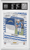 Ladd McConkey from the 2024 Panini Absolute set featuring a Spectrum parallel graded by Arena Club and given an overall grade of 9.5.