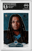 Jonathon Brooks from the 2024 Panini Mosaic set graded by Arena Club and given an overall grade of 9.5.
