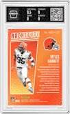 Myles Garrett from the 2023 Panini Phoenix set graded by Arena Club and given an overall grade of 8.5.