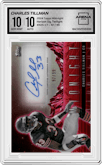 Charles Tillman from the 2024 Topps Midnight set featuring a Twilight parallel graded by Arena Club and given an overall grade of 10.