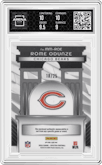 Rome Odunze from the 2024 Panini Spectra set featuring a Meta parallel graded by Arena Club and given an overall grade of 9.5.