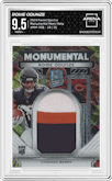 Rome Odunze from the 2024 Panini Spectra set featuring a Meta parallel graded by Arena Club and given an overall grade of 9.5.
