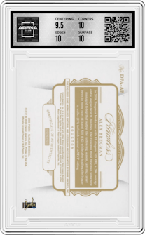 Alex Bregman from the 2020 Panini Flawless set featuring a Sapphire parallel graded by Arena Club and given an overall grade of 10.