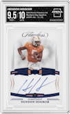 Hendon Hooker from the 2023 Panini Flawless Collegiate set featuring a Sapphire parallel graded by Arena Club and given an overall grade of 9.5.