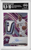 Ziaire Williams from the 2021-22 Panini Spectra set featuring a Purple Wave parallel graded by Arena Club and given an overall grade of 9.5.