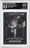 Anthony Edwards from the 2021-22 Panini Obsidian set featuring a Electric Etch Purple parallel graded by Arena Club and given an overall grade of 9.5.