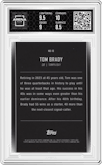 Tom Brady from the 2024 Topps Midnight set featuring a Summer Solstice parallel graded by Arena Club and given an overall grade of 9.
