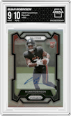 Bijan Robinson from the 2023 Panini Prizm set graded by Arena Club and given an overall grade of 9.
