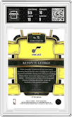 Keyonte George from the 2023-24 Panini Select  set featuring a Gold Cracked Ice parallel graded by Arena Club and given an overall grade of 9.5.