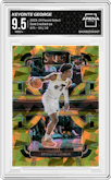 Keyonte George from the 2023-24 Panini Select  set featuring a Gold Cracked Ice parallel graded by Arena Club and given an overall grade of 9.5.