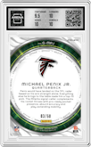 Michael Penix Jr. from the 2024 Panini Spectra set featuring a Interstellar  parallel graded by Arena Club and given an overall grade of 10.
