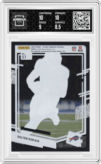 Dalton Kincaid from the 2023 Clearly Donruss set graded by Arena Club and given an overall grade of 9.