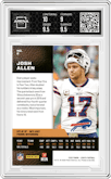 Josh Allen from the 2020 Panini Zenith set featuring a Artist Proof Silver parallel graded by Arena Club and given an overall grade of 9.5.