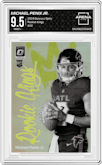 Michael Penix Jr. from the 2024 Donruss Optic set graded by Arena Club and given an overall grade of 9.5.