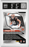 Jermaine Burton from the 2024 Panini Prizm set featuring a Green Shimmer parallel graded by Arena Club and given an overall grade of 9.