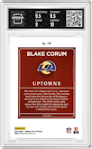Blake Corum from the 2024 Donruss Optic set graded by Arena Club and given an overall grade of 9.5.