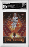 Tom Brady from the 2021 Panini Phoenix set featuring a Red parallel graded by Arena Club and given an overall grade of 9.5.