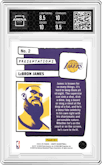LeBron James from the 2024-25 Panini NBA Hoops set graded by Arena Club and given an overall grade of 9.