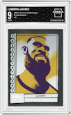 LeBron James from the 2024-25 Panini NBA Hoops set graded by Arena Club and given an overall grade of 9.