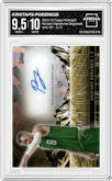 Kristaps Porzingis from the 2023-24 Topps Midnight set featuring a Daybreak parallel graded by Arena Club and given an overall grade of 9.5.