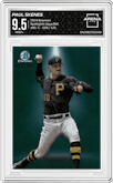 Paul Skenes  from the 2024 Bowman set featuring a Aqua Refractor parallel graded by Arena Club and given an overall grade of 9.5.