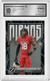 Marvin Harrison Jr. from the 2024 Panini Zenith set graded by Arena Club and given an overall grade of 10.
