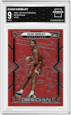 Evan Mobley from the 2021-22 Panini Obsidian set featuring a Electric Etch Red Flood parallel graded by Arena Club and given an overall grade of 9.