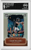 Caleb Williams from the 2024 Donruss Optic set graded by Arena Club and given an overall grade of 9.