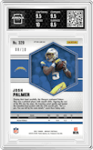 Josh Palmer from the 2021 Panini Mosaic set featuring a Gold Mosaic parallel graded by Arena Club and given an overall grade of 9.