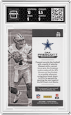 Dak Prescott from the 2016 Panini Playoff set featuring a Kickoff parallel graded by Arena Club and given an overall grade of 9.