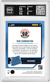 Bub Carrington from the 2024-25 Panini Donruss set featuring a Choice Black Gold parallel graded by Arena Club and given an overall grade of 9.5.