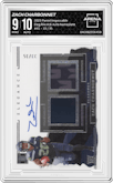 Zach Charbonnet from the 2023 Panini Impeccable set featuring a Nameplate parallel graded by Arena Club and given an overall grade of 9.
