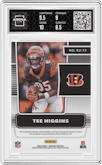 Tee Higgins from the 2020 Panini Obsidian set featuring a Electric Etch Orange parallel graded by Arena Club and given an overall grade of 9.