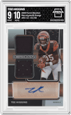 Tee Higgins from the 2020 Panini Obsidian set featuring a Electric Etch Orange parallel graded by Arena Club and given an overall grade of 9.