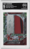 Trey McBride from the 2022 Panini Spectra set featuring a Neon Green parallel graded by Arena Club and given an overall grade of 9.