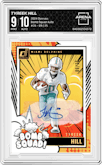 Tyreek Hill from the 2024 Donruss set graded by Arena Club and given an overall grade of 9.