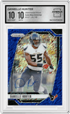 Danielle Hunter  from the 2024 Panini Prizm set featuring a Blue Shimmer parallel graded by Arena Club and given an overall grade of 10.