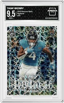 Tank Bigsby from the 2023 Donruss Optic set graded by Arena Club and given an overall grade of 9.5.