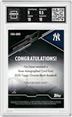 Alex Rodriguez from the 2020 Topps Chrome Black set graded by Arena Club and given an overall grade of 9.5.